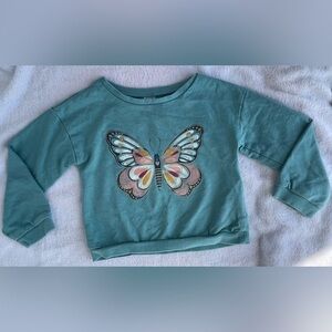 Carter's Blue Short Sleeve Tee with Shimmery Butterfly